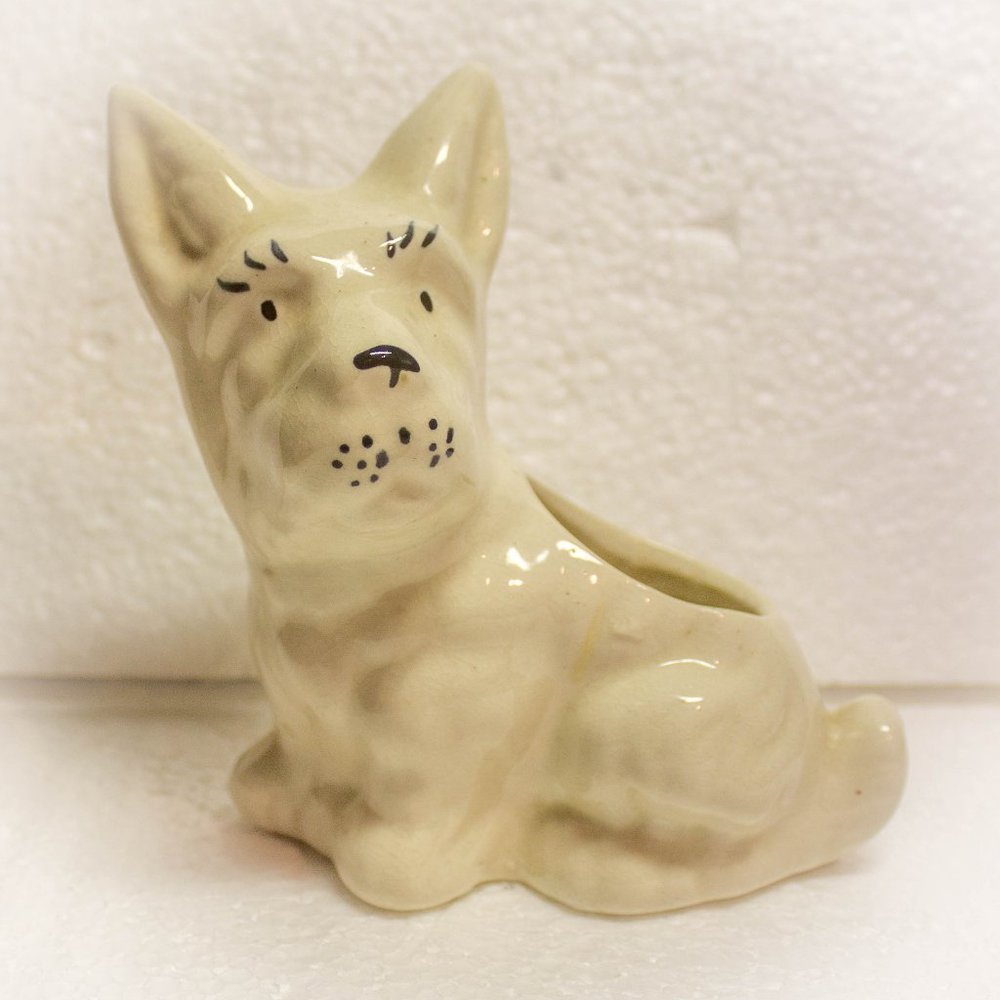 Vintage Ceramic Scottie Dog Planter